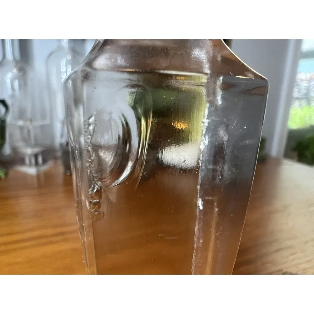 Vintage Art Deco Clear Crystal Candlestick Holders Faceted Stepped Base 7